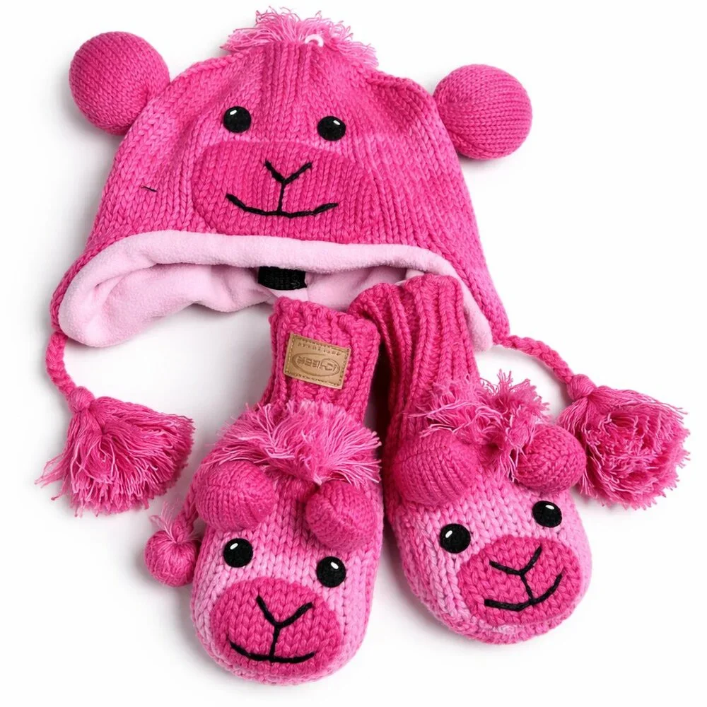 Kyber Outwear Wool Knitted Hat/Gloves Set -Fleece Lined for Kids, 7+ Designs